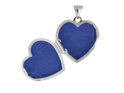 Sterling Silver Heart Quilted Effect Locket Set With Cubic Zirconia