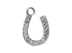Sterling Silver Horse Shoe Stone Set 12mm
