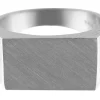 Sterling Silver Initial Rectangular Ring 18x10mm Hallmarked Head Depth 1.75mm Size R, 100% Recycled Silver