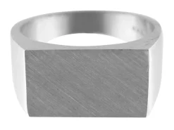 Sterling Silver Initial Rectangular Ring 18x10mm Hallmarked Head Depth 1.75mm Size R, 100% Recycled Silver