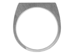 Sterling Silver Initial Rectangular Ring 18x10mm Hallmarked Head Depth 1.75mm Size R, 100% Recycled Silver