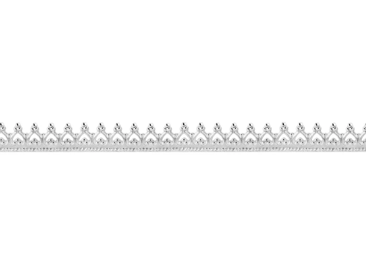 Sterling Silver Inverted Heart Small Gallery Strip 3.8mm