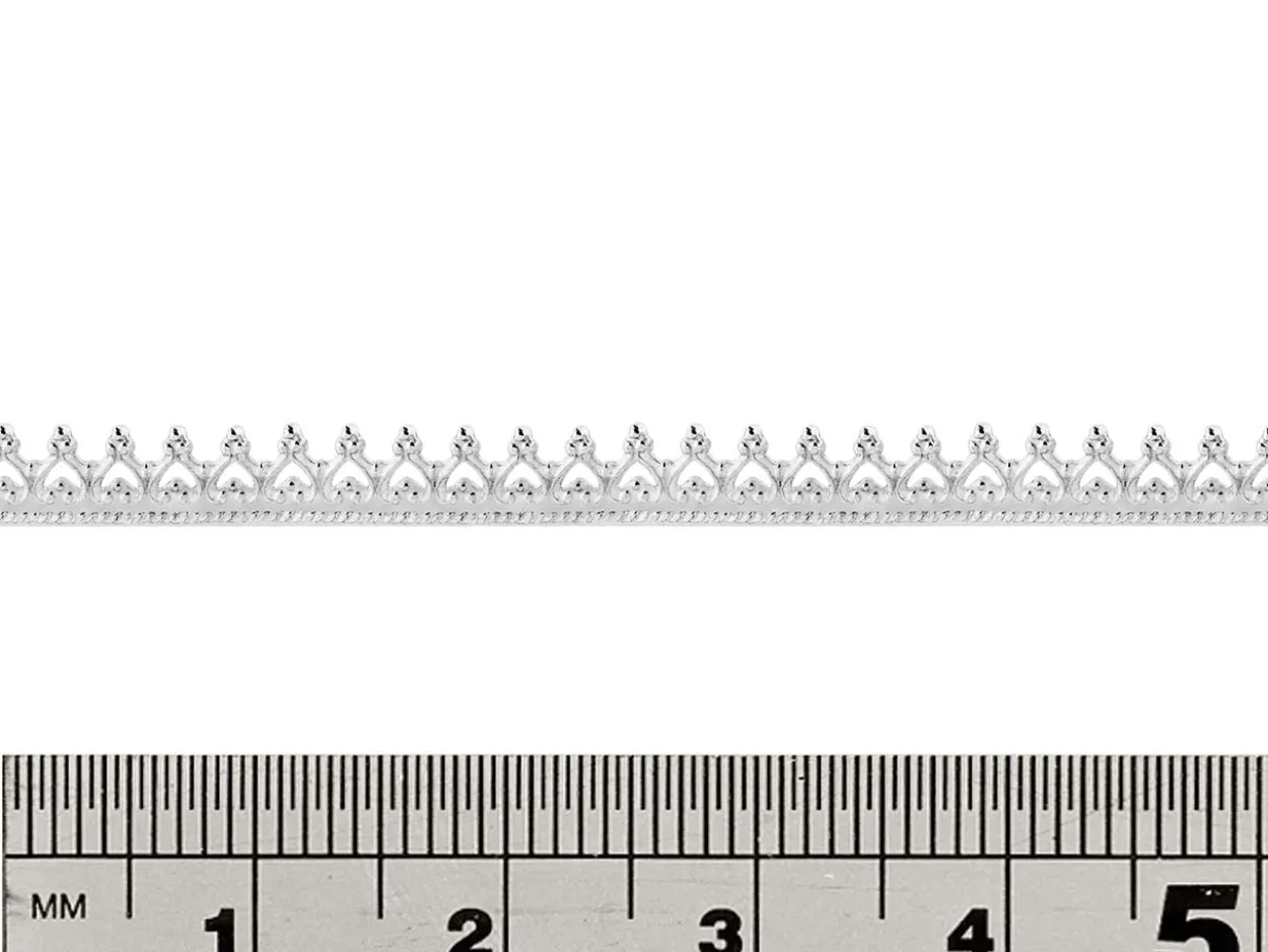 Sterling Silver Inverted Heart Small Gallery Strip 3.8mm