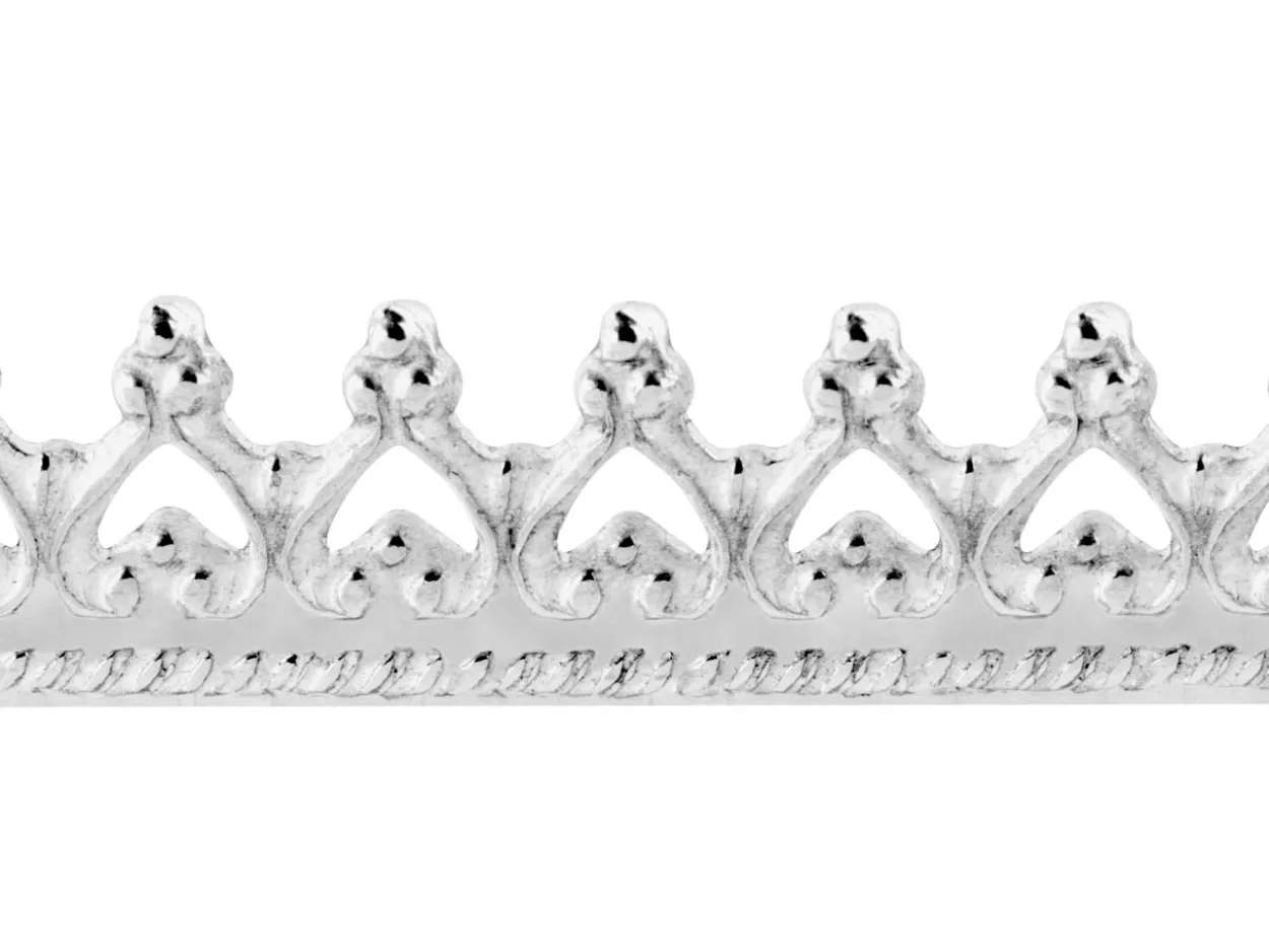 Sterling Silver Inverted Heart Small Gallery Strip 3.8mm