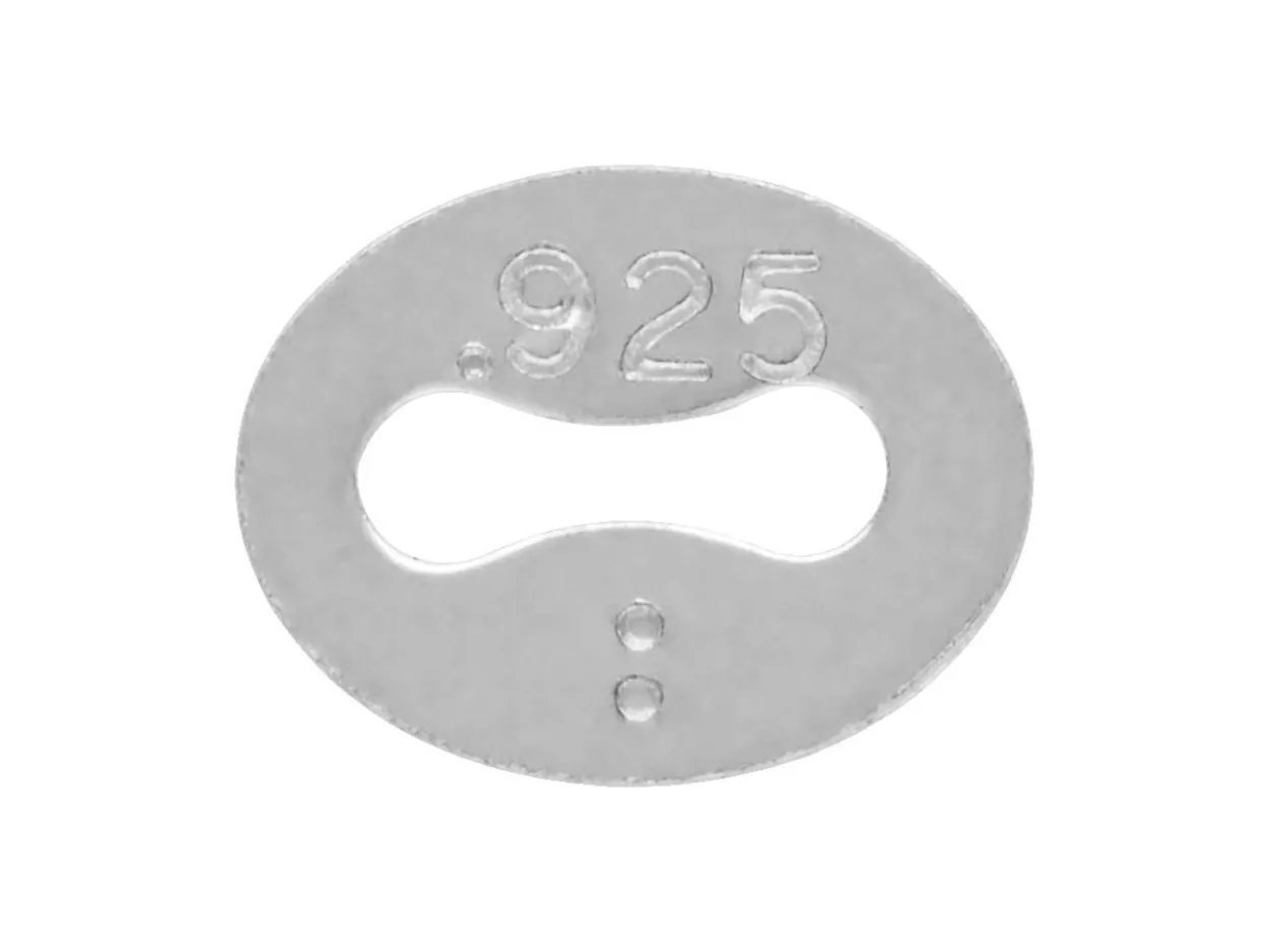 Sterling Silver Italian Hallmark Quality Tags 5x3mm Pack of 10