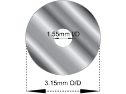 Sterling Silver Jointing Tube, Outside Diameter 3.15mm, Inside Diameter 1.55mm, 0.8mm Wall Thickness, 100% Recycled Silver