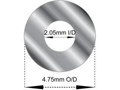 Sterling Silver Jointing Tube, Outside Diameter 4.75mm, Inside Diameter 2.05mm, 1.35mm Wall Thickness, 100% Recycled Silver
