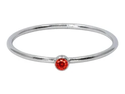Sterling Silver July Birthstone Stacking Ring 2mm Ruby Cubic Zirconia