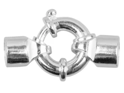 Sterling Silver Jumbo Bolt Ring 14.5mm, 2 End Caps Plain Finish