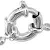 Sterling Silver Jumbo Bolt Ring 15mm, V8, 2 Moveable Double Rings And 2 Jump Rings, Stamped 'stg 925'