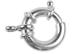 Sterling Silver Jumbo Bolt Ring 18mm, V3, 1 Moveable Double Ring, Stamped 925