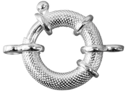 Sterling Silver Jumbo Bolt Ring 19mm, 2 Figure Of 8 Jump Rings Textured Finish