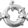 Sterling Silver Jumbo Bolt Ring 15mm, 2 Round Caps And Internal Bar Textured Finish