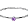 Sterling Silver June Birthstone Stacking Ring 2mm Light Amethyst Cubic Zirconia