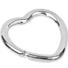 Sterling Silver Key Ring 30mm Split Ring, Heart Shape