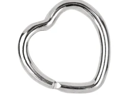 Sterling Silver Key Ring 30mm Split Ring, Heart Shape