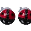 Sterling Silver Ladybird Enamel Design Stud Earrings