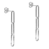Sterling Silver Large Link Chain Design Drop Earrings