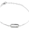 Sterling Silver Large Link Stone Set Bracelet 7.5"/19cm