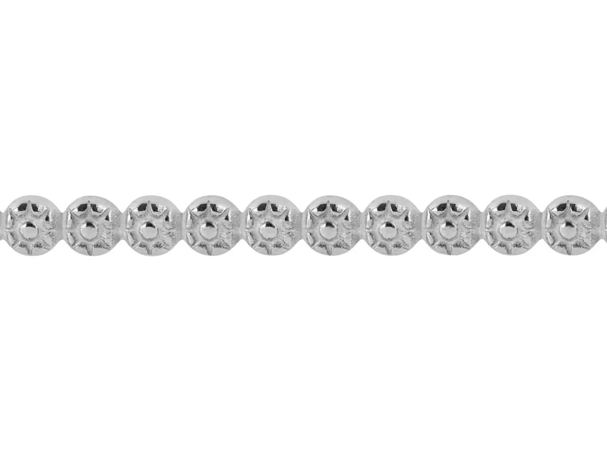 Sterling Silver Large Rosette Berry Gallery Strip 5mm