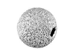 Sterling Silver Laser Cut 6mm 2 Hole Beads Frosted/sparkle Finish Pack of 10