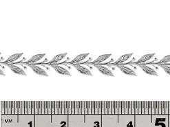 Sterling Silver Leaf And Berry Gallery Strip 6.7mm