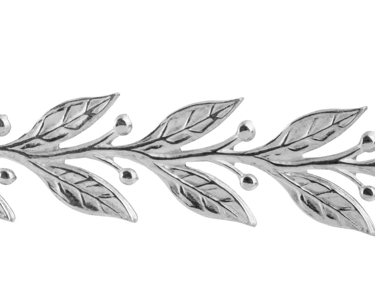 Sterling Silver Leaf And Berry Gallery Strip 6.7mm