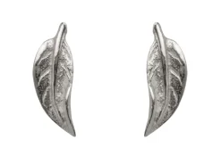 Sterling Silver Leaf Design Stud Earrings