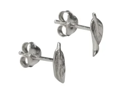 Sterling Silver Leaf Design Stud Earrings
