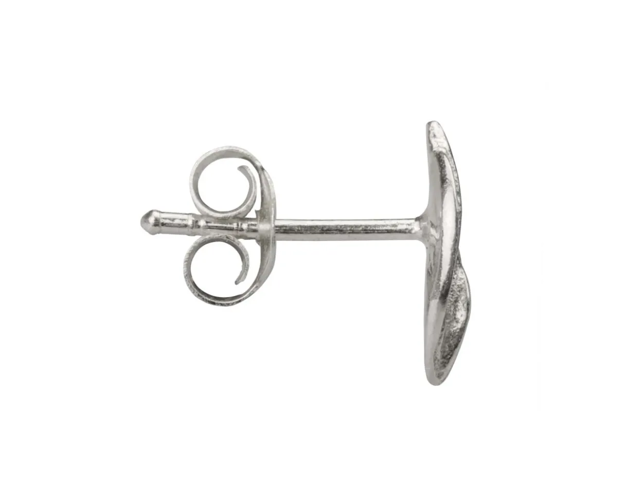 Sterling Silver Leaf Design Stud Earrings