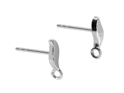 Sterling Silver Leaf Ear Stud And Ring 5mm Pack of 2, 100% Recycled Silver