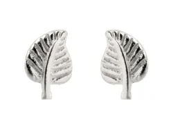 Sterling Silver Leaf Stud Earrings