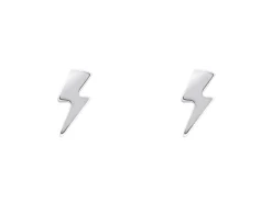 Sterling Silver Lightning Bolt Stud Earrings
