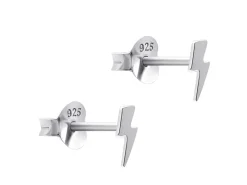 Sterling Silver Lightning Bolt Stud Earrings