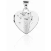 Sterling Silver Locket 15mm Heart Fairy And Stars Diamond Set