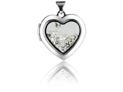 Sterling Silver Locket 18mm Window Heart Design For Holding Precious Items