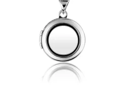 Sterling Silver Locket 16mm Window Round Design For Holding Precious Items