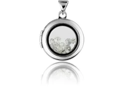 Sterling Silver Locket 16mm Window Round Design For Holding Precious Items