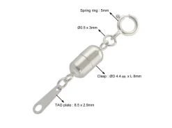 Sterling Silver Magnetic Clasp Large With Bolt Ring 8mm