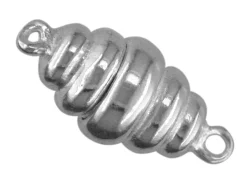 Sterling Silver Magnetic Clasp 20mm X 9mm 1 Row Corrugated