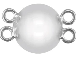 Sterling Silver Magnetic Clasp 12mm 2 Row Ball