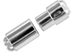 Sterling Silver Magnetic Clasp 5mm X 13mm Multi-row Barrel