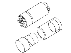 Sterling Silver Magnetic Clasp 5mm X 13mm Multi-row Barrel