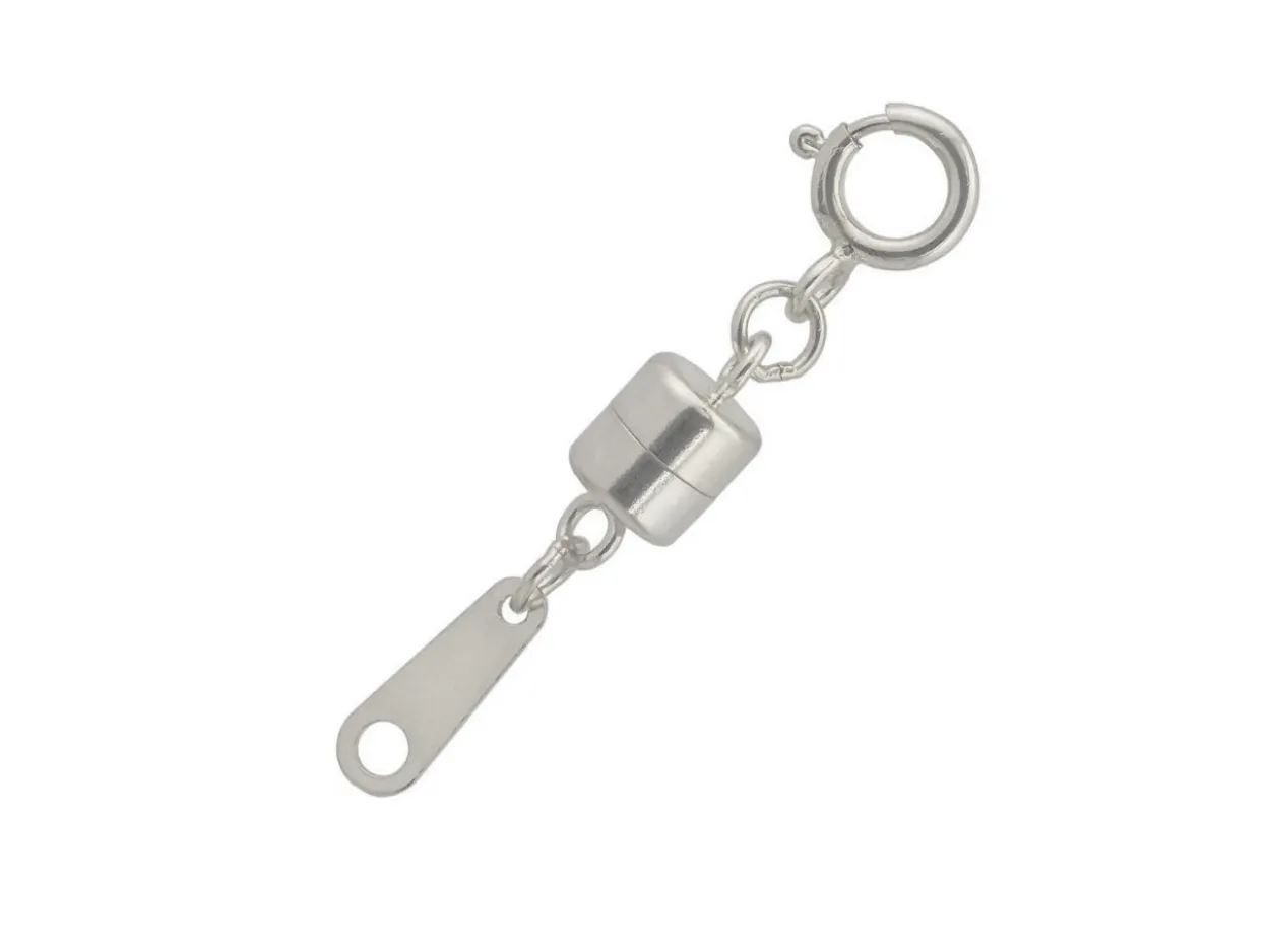 Sterling Silver Magnetic Clasp Small With Bolt Ring 4mm