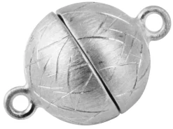 Sterling Silver Magnetic Clasp 9mm Ball, Matt Design
