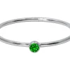 Sterling Silver May Birthstone Stacking Ring 2mm Green Cubic Zirconia