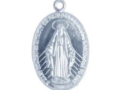 Sterling Silver Miraculous Medal Pendant, 16.2mm X 0.9mm Double Sided, Miraculous Medal Madonna, 100% Recycled Silver