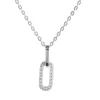 Sterling Silver Mixed Link Stone Set Necklet 18"/45cm