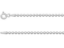 Sterling Silver 2.2mm Ball Chain 18"/45cm Unhallmarked 100% Recycled Silver