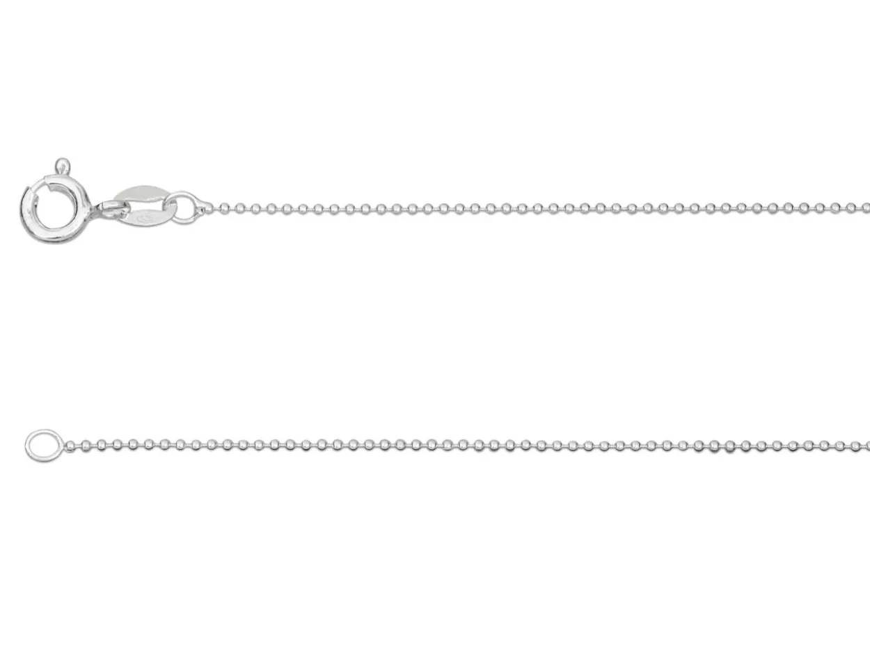 Sterling Silver 1.0mm Ball Chain 20"/50cm Unhallmarked 100% Recycled Silver